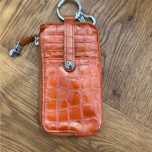 Brighton Orange Croc-Embossed Wallet